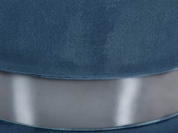 Puf Blå Sølv Velour Sæt 2 stk 35 / 30 cm Rund Siddepuf med Opbevaring Skammel til Stue Sminkebord Moderne Soveværelse Børneværelse Indretning
