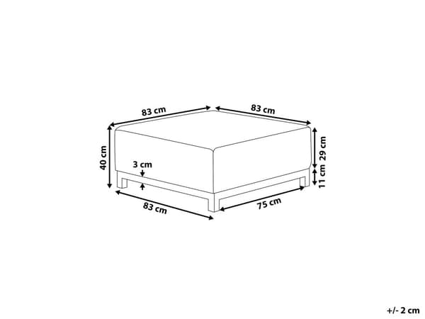Ottoman Grå Polyester 83 x 83 cm Moderne Fodskammel Udendørs Nonwood Vedligeholdelsesfri Havemøbler Quickdry Skum Vandtæt Hynde til Have