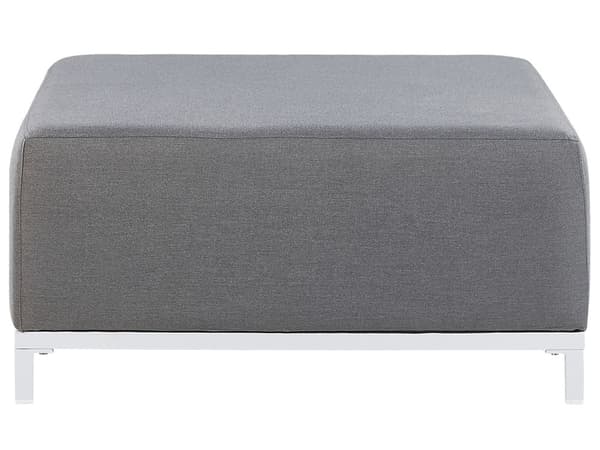Ottoman Grå Polyester 83 x 83 cm Moderne Fodskammel Udendørs Nonwood Vedligeholdelsesfri Havemøbler Quickdry Skum Vandtæt Hynde til Have