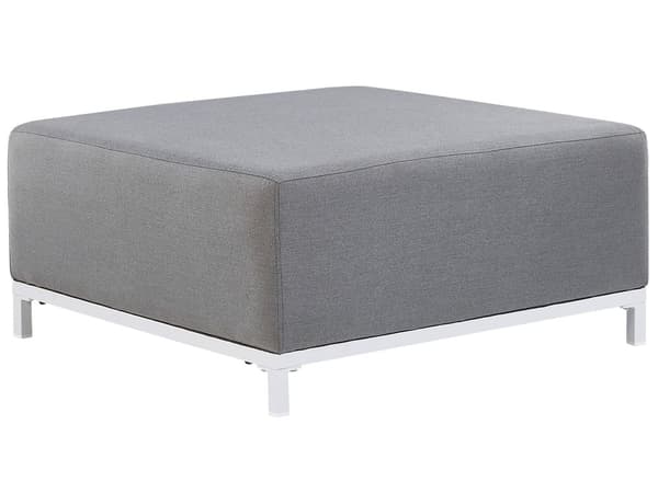Ottoman Grå Polyester 83 x 83 cm Moderne Fodskammel Udendørs Nonwood Vedligeholdelsesfri Havemøbler Quickdry Skum Vandtæt Hynde til Have