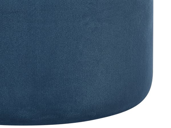 Set med 2 sittpuffar med förvaring Blå Polyester Sammet Fotpall Glam Design