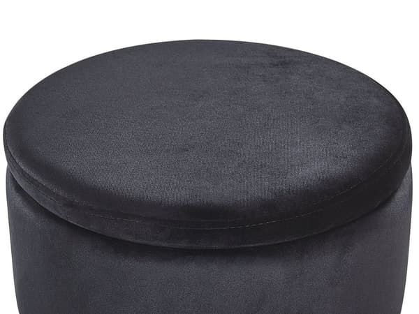 Set med 2 sittpuffar med förvaring Svart Polyester Sammet Fotpall Glam Design