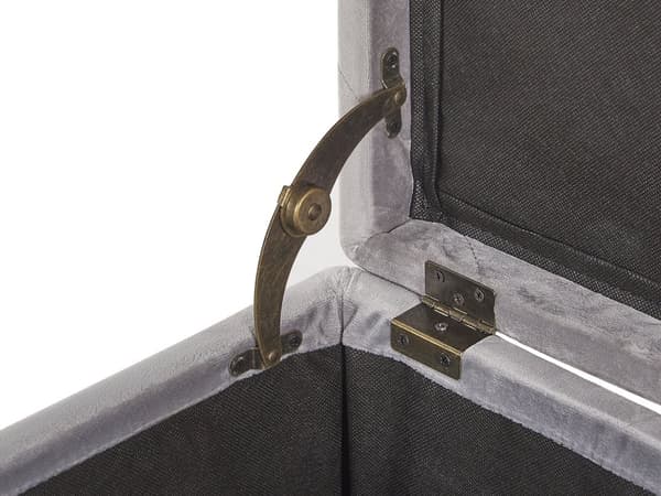 Fotpall Ljusgrå Sammet Knappar Tuftad Med nitar