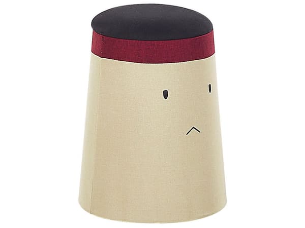 Barnpuff Beige Stoppad Samurajmotiv fotpall