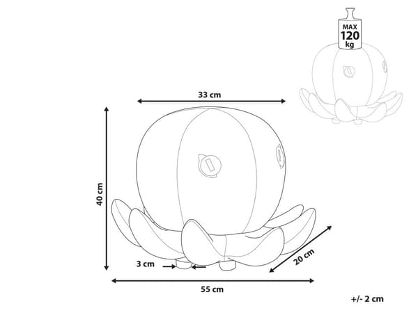 Puf Brun Gyldenbrun Polyester Velour Blæksprutte Design Beige Gul Fodskammel Skum Taburet Fodstøtte Børneværelse Pigeværelse Drengeværelse