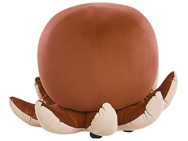 Puf Brun Gyldenbrun Polyester Velour Blæksprutte Design Beige Gul Fodskammel Skum Taburet Fodstøtte Børneværelse Pigeværelse Drengeværelse