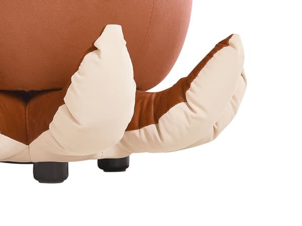 Puf Brun Gyldenbrun Polyester Velour Blæksprutte Design Beige Gul Fodskammel Skum Taburet Fodstøtte Børneværelse Pigeværelse Drengeværelse