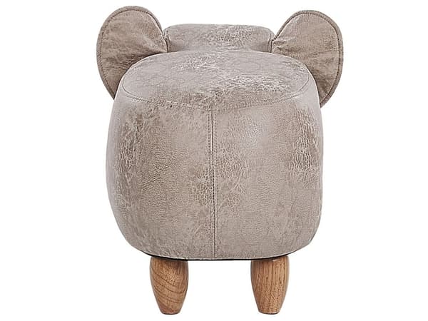 Eläinrahi harmaa keinonahka verhoilu 34 x 38 x 63 norsu elefantti säilytystila