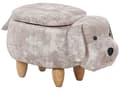 Miniatyrbild 1 av 10: Barn Djurpall Beige Sammet med Förvaring Träben Barn Sittplats