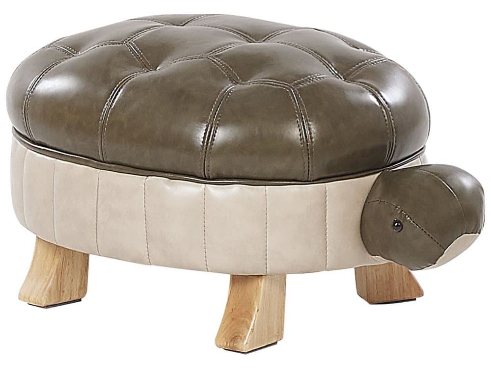 Sittpuff konstläder grön TURTLE