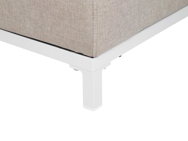 Fotpall Beige Polyester Vit Aluminiumben Metallram Utomhus och inomhus Vattentålig