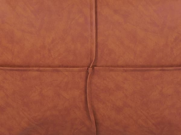 Puf Brun Kunstlæder Bomuld EPS Kugler 60 x 45 cm Firkantet Moderne Rustik Design Skammel Fodstøtte Stue Indretning Boligindretning Soveværelse