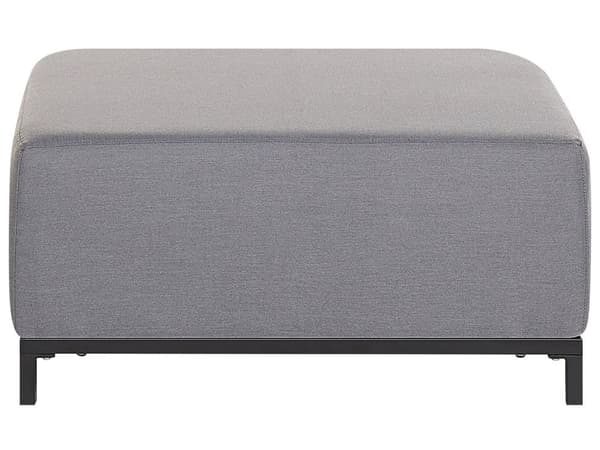 Ottoman Grå Sort Polyester 83 x 83 cm Moderne Fodskammel Udendørs Nonwood Vedligeholdelsesfri Havemøbler Quickdry Skum Vandtæt Hynde til Have