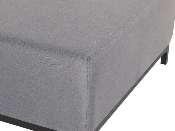 Ottoman Grå Sort Polyester 83 x 83 cm Moderne Fodskammel Udendørs Nonwood Vedligeholdelsesfri Havemøbler Quickdry Skum Vandtæt Hynde til Have