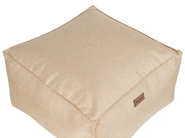 Puff Beige EPS Pärlor Fyllning Solid Mönster Fyrkantig Boho Modern Tyg Fotpall Vardagsrum Sovrum Hall