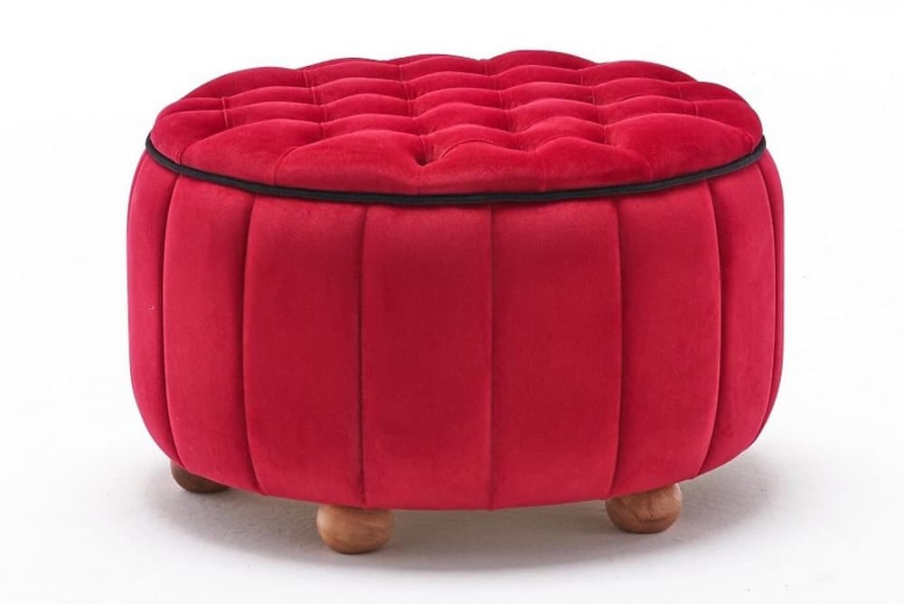 YALDARA Sittpuff Röd/Natur