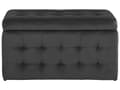 Pikkukuva 4 / 8: Rahi musta sametti verhoiltu 72 x 42 x 40 cm säilytystilalla tuftattu suorakulmio retro glamour tyyli