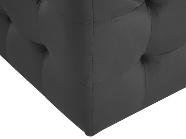 Rahi musta sametti verhoiltu 72 x 42 x 40 cm säilytystilalla tuftattu suorakulmio retro glamour tyyli