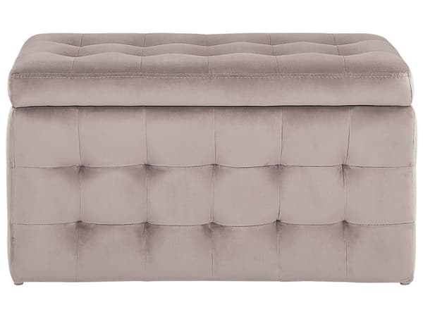 Rahi vaaleanpunainen sametti verhoiltu 72 x 42 x 40 cm säilytystilalla tuftattu suorakulmio retro glamour tyyli