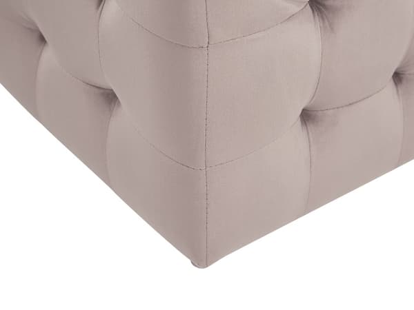 Rahi vaaleanpunainen sametti verhoiltu 72 x 42 x 40 cm säilytystilalla tuftattu suorakulmio retro glamour tyyli