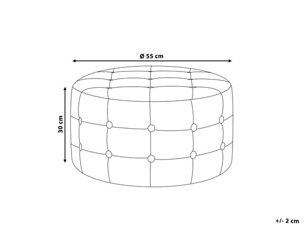 Rahi musta 55 x 30 x 55 cm samettiverhoilu pyöreä napitettu vaahtomuovi jakkara