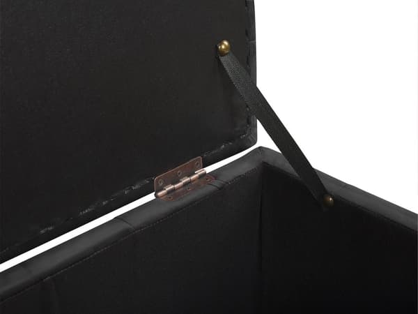 Dynbox svart sammet tuftad sovrumsbänk med förvaring