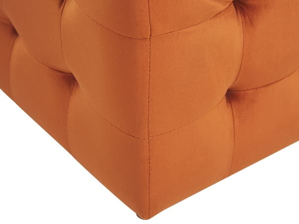 Skammel Orange Velour Tuftet Polstring Sengebænk med Opbevaring