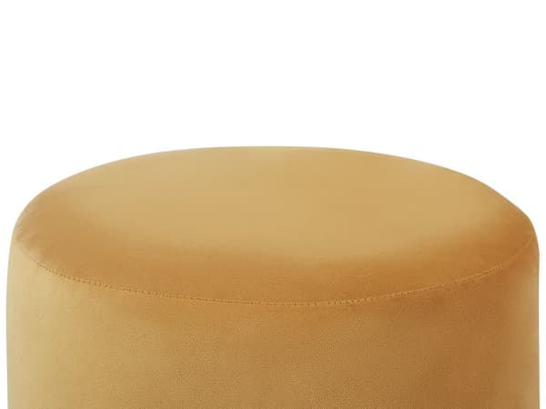 Puf Polyester Velour Sort Guld ø 39 cm Rund Moderne Glam Design Skammel Fodskammel Fodstøtte Sæde Boligindretning Hjem Stue Soveværelse Møbel