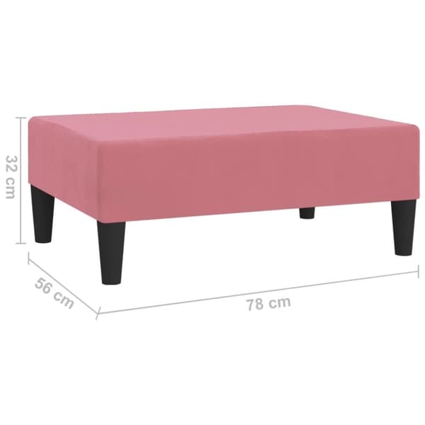 vidaXL Fotpall rosa 78x56x32 cm sammet