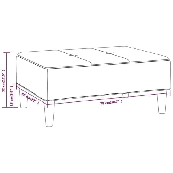 vidaXL fodskammel 78x56x32 cm fløjl gul