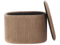 Pikkukuva 5 / 8: Rahi beige sametti verhoiltu puu 55 x 35 x 41 cm säilytystilalla ovaali tikattu moderni glamour tyyli