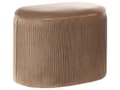 Pikkukuva 1 / 8: Rahi beige sametti verhoiltu puu 55 x 35 x 41 cm säilytystilalla ovaali tikattu moderni glamour tyyli
