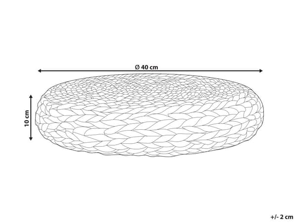 Golvkudde Naturlig Vattenhyacint 40 x 40 x 10 cm Rund Boho Modern Sittpuff