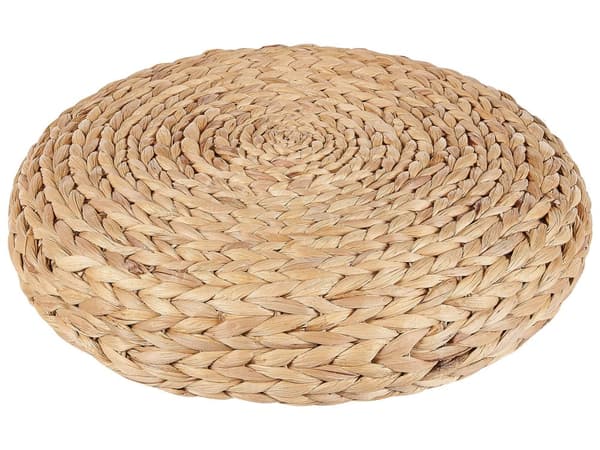 Golvkudde Naturlig Vattenhyacint 40 x 40 x 10 cm Rund Boho Modern Sittpuff