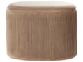 Miniatyrbillede 4 af 8: Puf med Opbevaring Beige Velour Polstret Rillet Siddepuf Rund Oval Skum Sæde Tilbehør Fodskammel til Stue Soveværelse Pigeværelse Glamour