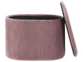 Miniatyrbillede 5 af 8: Puf med Opbevaring Lyserød Velour Polstret Rillet Siddepuf Rund Oval Skum Sæde Tilbehør Fodskammel til Stue Soveværelse Pigeværelse Glamour