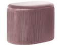Miniatyrbillede 1 af 8: Puf med Opbevaring Lyserød Velour Polstret Rillet Siddepuf Rund Oval Skum Sæde Tilbehør Fodskammel til Stue Soveværelse Pigeværelse Glamour