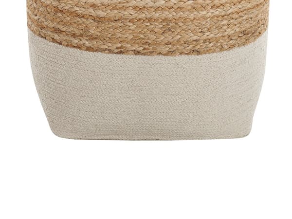 Sittpuff Schäslong Beige Jute EPS Kulor Fyllning Fyrkantig 44 x 44 cm Boho Stil