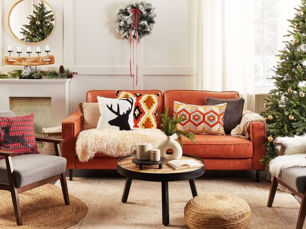 Puf Beige Jute med EPS Kugler ⌀ 50 cm Rund Dekorativ Vævet Flet Skammel Puffe Boho Ottoman til Stuen Indendørs Tilbehør Entré