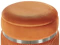 Miniatyrbilde 5 av 7: Sett med 2 puffer oransje velour glam metalldetaljer lagringsplass stue soverom