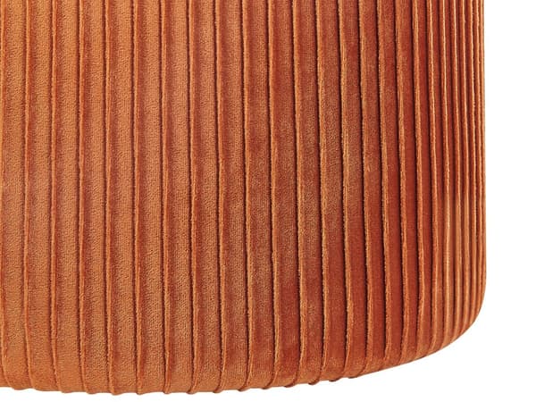 Sett med 2 puffer oransje velour glam metalldetaljer lagringsplass stue soverom