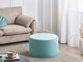 Miniatyrbilde 2 av 7: Rund ottoman i mintgrønn fløyel Pouffe Fotskammel Glam
