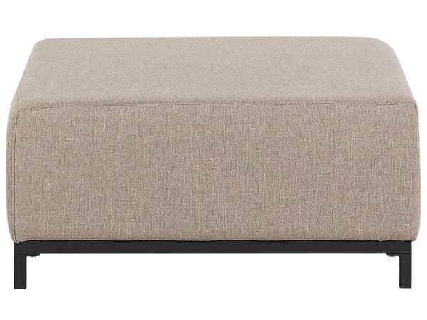 Ottoman Beige stoffkledning Svarte aluminiumsben Metallramme Utendørs og innendørs Vannbestandig