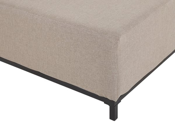 Ottoman Beige stoffkledning Svarte aluminiumsben Metallramme Utendørs og innendørs Vannbestandig