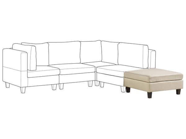 Osmansk Fotskammel Beige Stoff Polstret Firkantet Minimalistisk Moderne