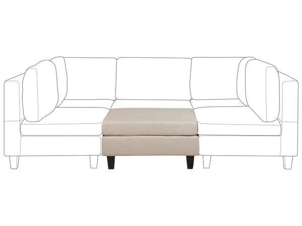 Osmansk Fotskammel Beige Stoff Polstret Firkantet Minimalistisk Moderne
