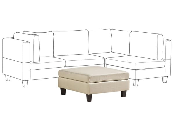 Osmansk Fotskammel Beige Stoff Polstret Firkantet Minimalistisk Moderne