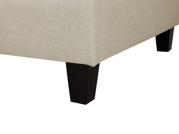 Osmansk Fotskammel Beige Stoff Polstret Firkantet Minimalistisk Moderne