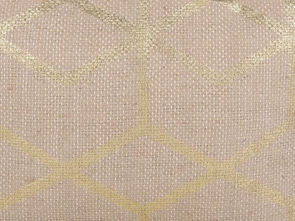 Puff Beige Jute 56 x 56 cm Firkantet Stoff Ottoman Fotskammel Gullmønster