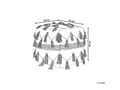 Miniatyrbilde 3 av 7: Puff Beige med Svarte Bomulls Strikkede Dekorative Dusker Boho Design